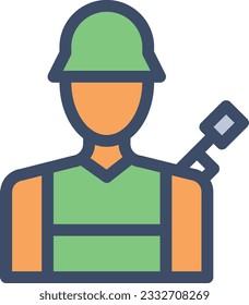 ilustración del vector soldado aislada en un fondo transparente. iconos vectoriales de color para el concepto o los gráficos web.
