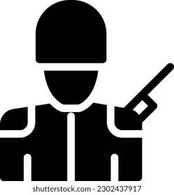 soldier Vector illustration on a transparent background. Premium quality symmbols. Glyphs vector icons for concept and graphic design. 

