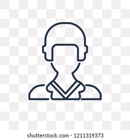 Soldier vector outline icon isolated on transparent background, high quality linear Soldier transparency concept can be used web and mobile