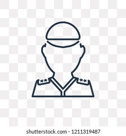 Soldier vector outline icon isolated on transparent background, high quality linear Soldier transparency concept can be used web and mobile