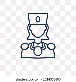 Soldier vector outline icon isolated on transparent background, high quality linear Soldier transparency concept can be used web and mobile
