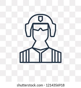 Soldier vector outline icon isolated on transparent background, high quality linear Soldier transparency concept can be used web and mobile