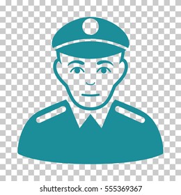 Soldier vector pictograph. Illustration style is flat iconic soft blue symbol on a chess transparent background.