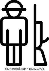 soldier vector thin line icon 