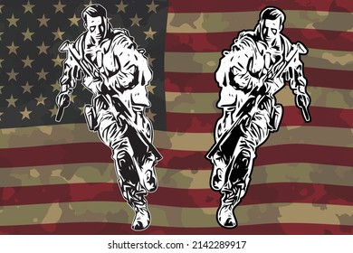 Soldier Veteran Military Design vector