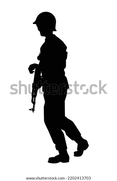 Soldier Zombie Silhouette Vector On White Stock Vector (Royalty Free ...