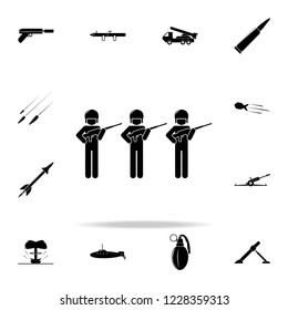 soldiers with automatic weapons in the ranks icon. Army & War icons universal set for web and mobile