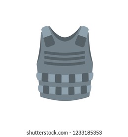 Soldier's bulletproof vest. Special purpose clothing. Shooter and COP uniforms. Cartoon flat illustration.
