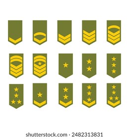 Soldier's Chevron Icon Set Vector Design.