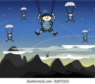 Soldiers coming from the sky