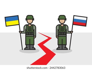 soldiers with flags, icon, vector illustration