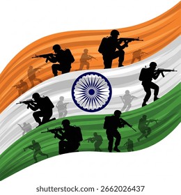 soldados y banderas en la independencia india