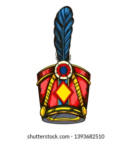 Soldier's Headgear on a white background. Cartoon style.