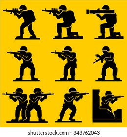 Soldiers icons vector