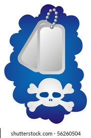 Soldier's locket. "Bomber". Soldiers Medallion Set beside the skull and crossbones.