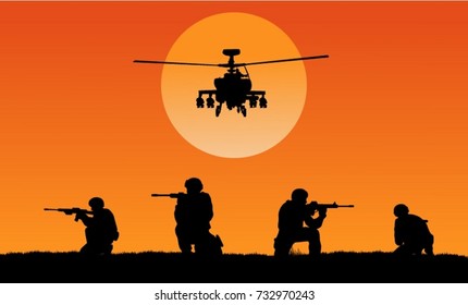 Soldiers on the performance of the combat mission.