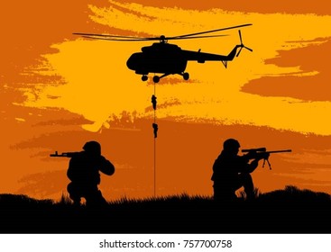 Soldiers on the performance of the combat mission.
