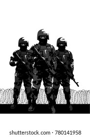 Soldiers on the performance of the combat mission.