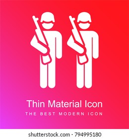 Soldiers red and pink gradient material white icon minimal design