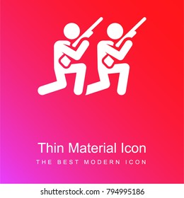 Soldiers red and pink gradient material white icon minimal design