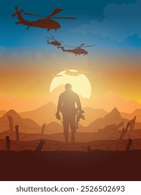 Soldiers vector, military vector illustration, Army background, soldiers silhouettes.	