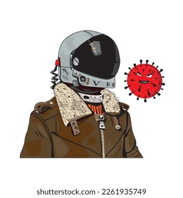 soldiers with viruses design vector