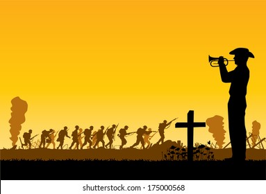 Soldiers at war,vector