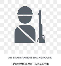Soldiers and a weapon icon. Soldiers and a weapon design concept from Army collection. Simple element vector illustration on transparent background.