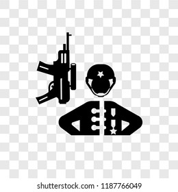 Soldiers and a weapon vector icon isolated on transparent background, Soldiers and a weapon transparency logo concept