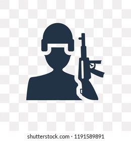Soldiers and a weapon vector icon isolated on transparent background, Soldiers and a weapon transparency concept can be used web and mobile