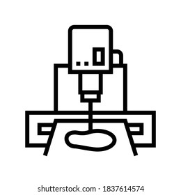 Sohle Schnittmaschine Linie Symbol Vektorgrafik. Sohle-Schnittmaschinenzeichen. isoliertes Kontursymbol
