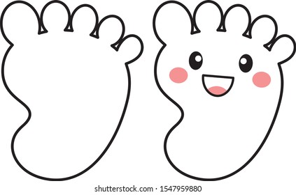 Sole foot character vector illustration cartoon