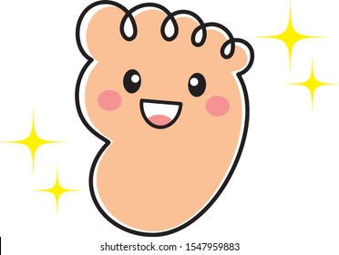 Sole foot character vector illustration cartoon