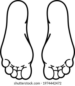 Sole of foot. Vector outline icon.