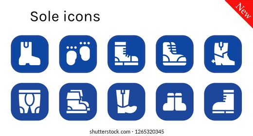  sole icon set. 10 filled sole icons. Simple modern icons about  - Boot, Feet, Boots, Leggings