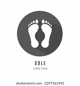 Sole logo. Illustration of sole in flat. Stock vector.