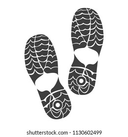 Sole print illustration on white background. Vector art