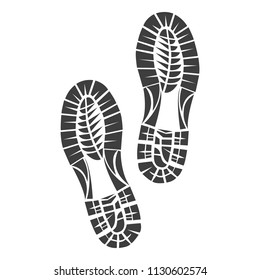 Sole print illustration on white background. Vector art