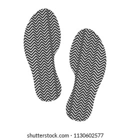Sole print illustration on white background. Vector art