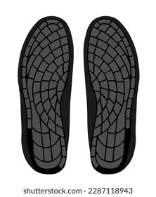 Sole shoes vector illustration isolated on white background. Footwear symbol. 