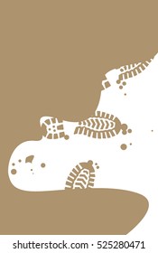 sole stain footmarks on the floor vector illustration