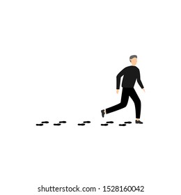 Sole trace icon. Flat cartoon character isolated on white background
