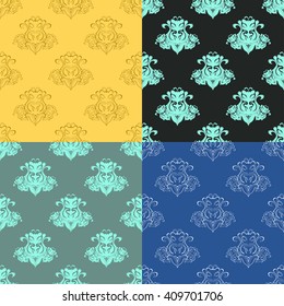 solemn black blue seamless pattern vector illustration