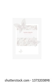 Solemn lace wedding invitation in vector