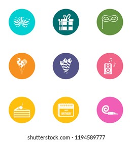 Solemnity icons set. Flat set of 9 solemnity vector icons for web isolated on white background
