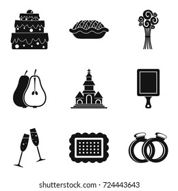Solemnize icons set. Simple set of 9 solemnize vector icons for web isolated on white background