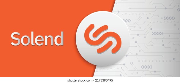 Solend (SLND) crypto coin symbol and logo. Block chain based virtual currency technology banner. svg