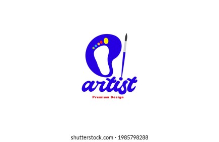 soles of the feet art brush logo symbol vector icon illustration graphic design