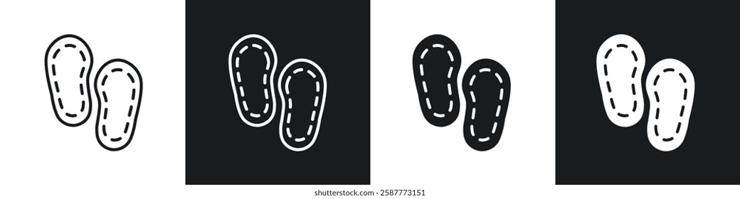 Soles icon set black and white colors. Graphic Vector icons pack