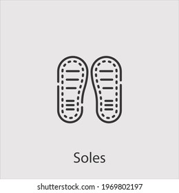 soles icon vector icon.Editable stroke.linear style sign for use web design and mobile apps,logo.Symbol illustration.Pixel vector graphics - Vector